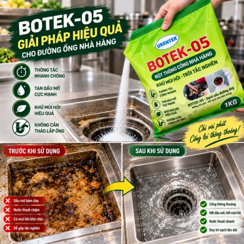 BOTEK 05 - Giải pháp xử lý tắc nghẽn đường ống cho nhà hàng